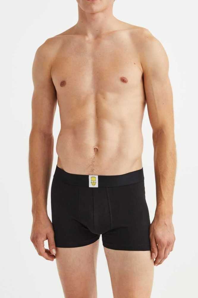 H&M 3-pack Baumwoll Boxer Shorts Unterwäsche Herren Schwarz | 2451-TRGAH