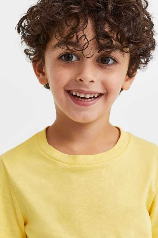 H&M 3-pack Baumwoll Hemd Kinder Hellgrün Gelb Weiß | 2409-IDLMN