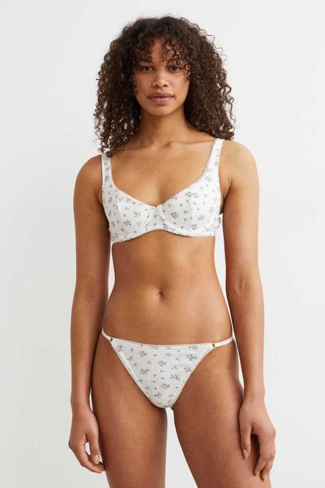 H&M 3-pack Baumwoll Jersey Tanga Briefs Unterwäsche Damen Schwarz | 1230-AQHDP