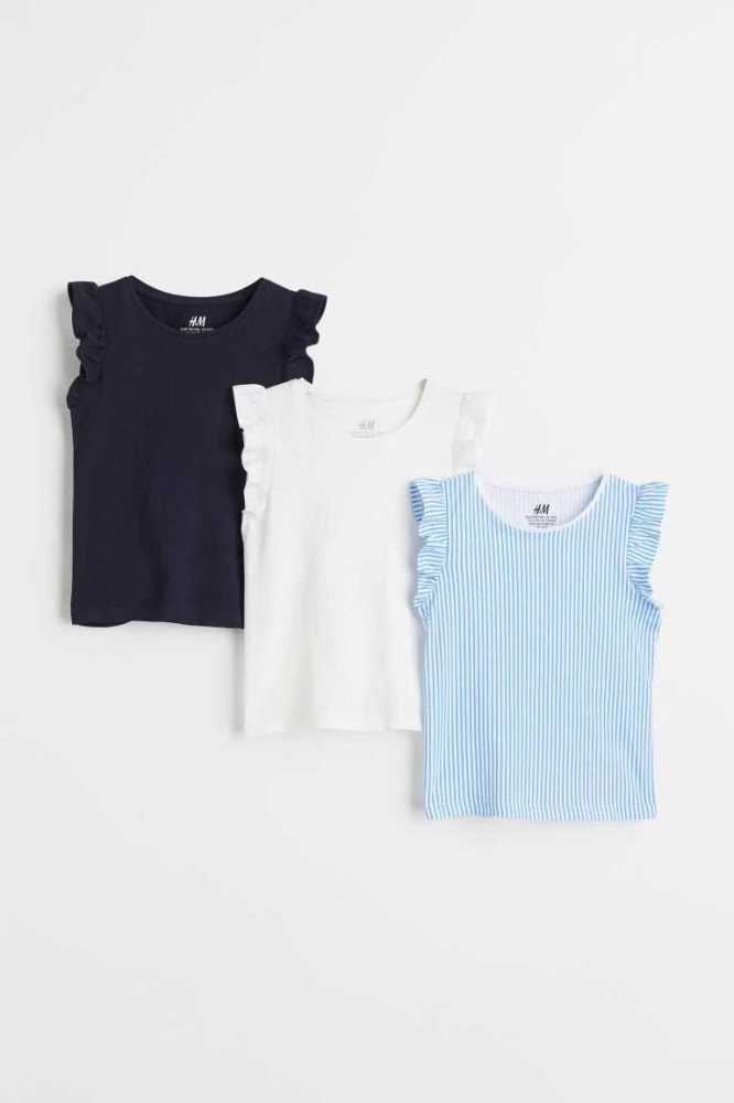 H&M 3-pack Baumwoll Jersey Tank Oberteile Kinder Hellrosa | 2746-XDEIC