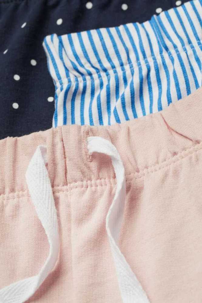 H&M 3-pack Baumwoll Kurze Hose Kinder Dunkelgrau Lila Rosa | 7850-XSVHN