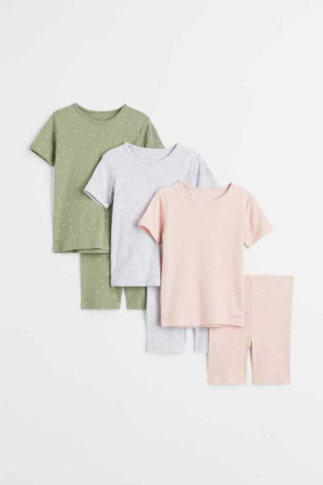 H&M 3-pack Baumwoll Pyjama-paket Kinder Hellrosa | 3986-PLZJR