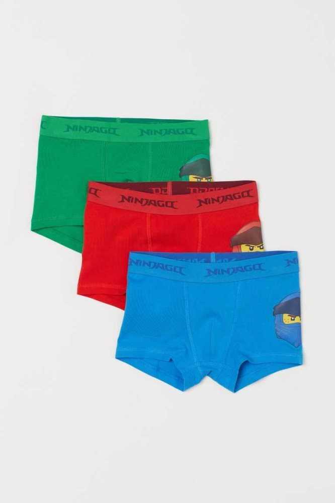 H&M 3-pack Boxer Kurze Hose Kinder Hellblau | 5649-HCPSR