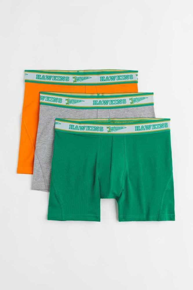 H&M 3-pack Boxer Shorts Unterwäsche Herren Dunkelgrau | 4519-VFOEP