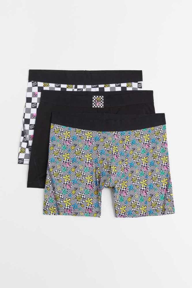 H&M 3-pack Boxer Shorts Unterwäsche Herren Schwarz | 7369-SVJNW