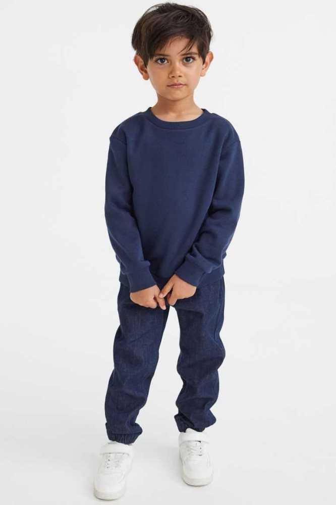 H&M 3-pack Denim Jogginghose Kinder Dunkelblau Dunkelgrau | 9821-KQTAI