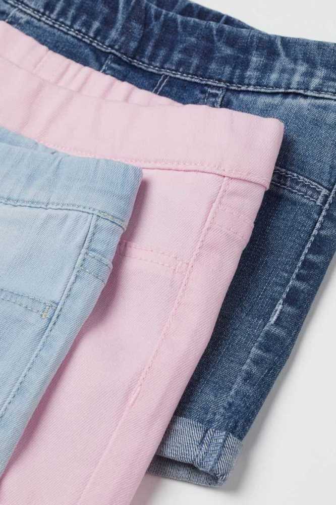 H&M 3-pack Denim Kurze Hose Kinder Dunkelgrau Blau | 4906-PCXEM