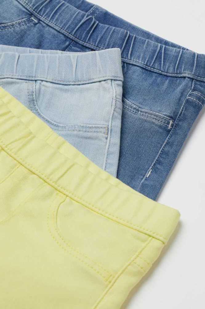 H&M 3-pack Denim Kurze Hose Kinder Dunkelgrau Blau | 4906-PCXEM