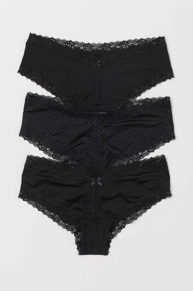 H&M 3-pack Hipster Briefs Unterwäsche Damen Helllila Rosa | 3659-VWPAY