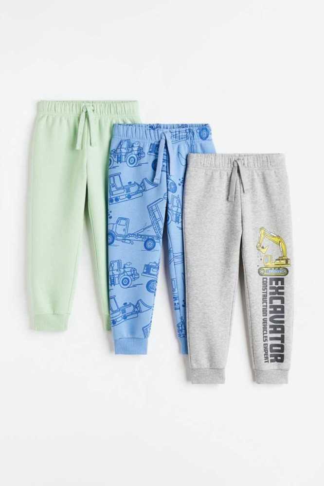 H&M 3-pack Jogginghose Kinder Hellgrün | 9170-YCJVN