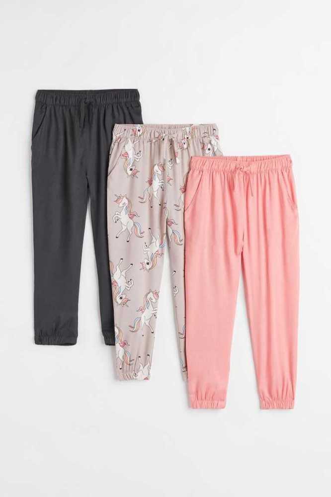 H&M 3-pack Jogginghose Kinder Hellrosa | 0871-NSYUR