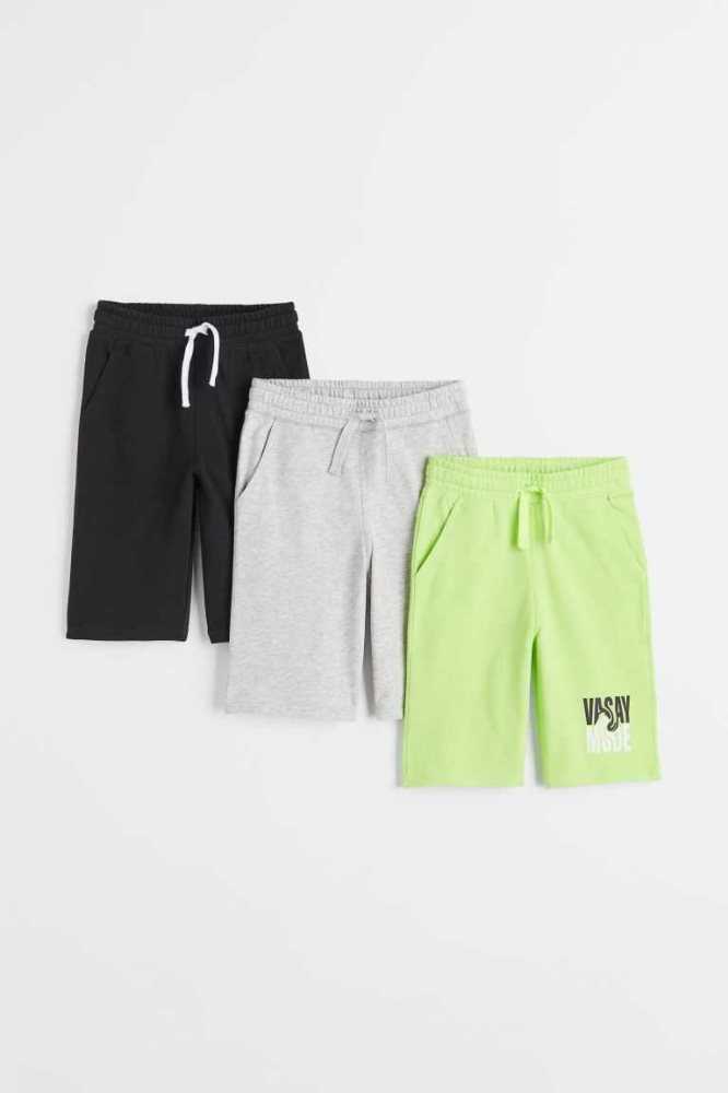 H&M 3-pack Kurze Hose Kinder Schwarz | 5427-QWFTI