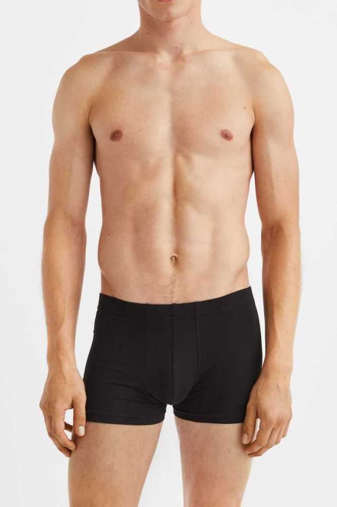 H&M 3-pack Lyocell-blend Kurzes Boxer Shorts Unterwäsche Herren Schwarz | 4127-YGSVN