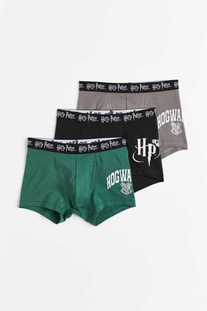 H&M 3-pack Printed Boxer Kurze Hose Kinder Grün | 7286-XICDW