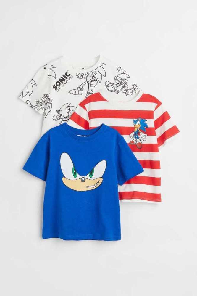 H&M 3-pack Printed Hemd Kinder Dunkelgrau | 1253-MVXFI