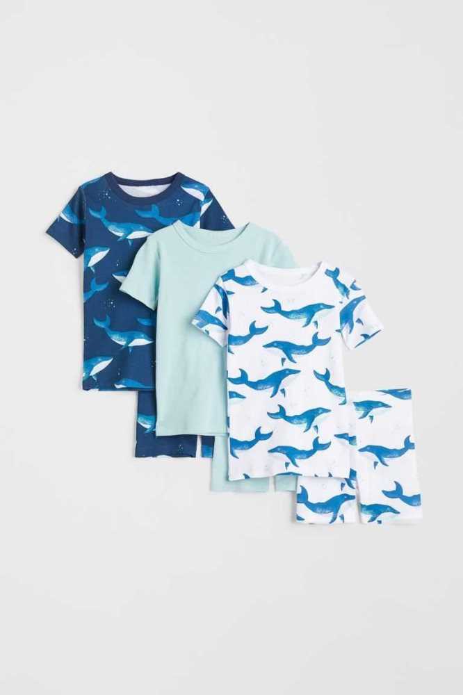 H&M 3-pack Pyjama-paket Kinder Hellgrün | 1036-WLAPQ