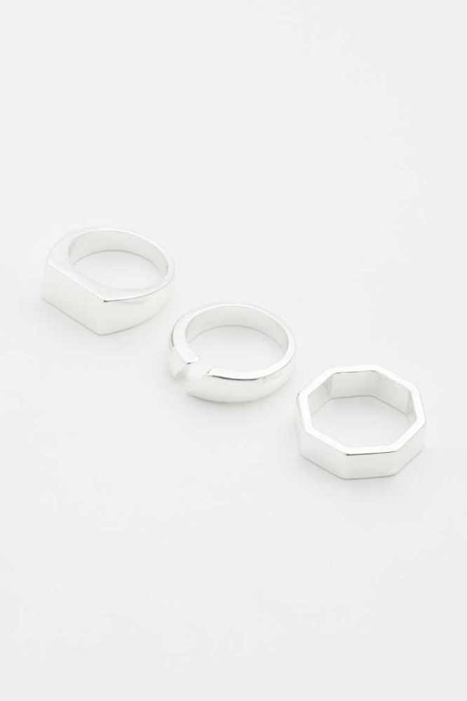 H&M 3-pack Ringe Herren Silber | 1783-OBSUX