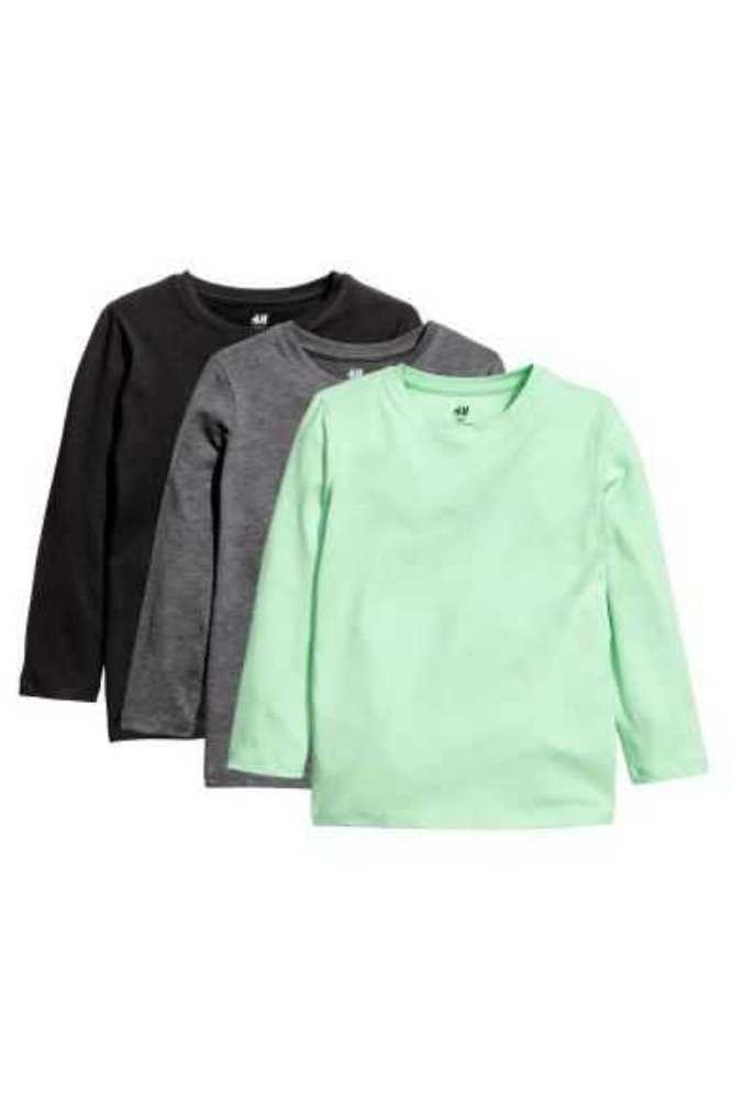 H&M 3-pack Shirts Jersey Kinder Grün | 8290-NXRKI