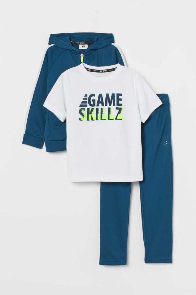 H&M 3-piece Set Sportbekleidung Kinder Grün | 4267-TWERF