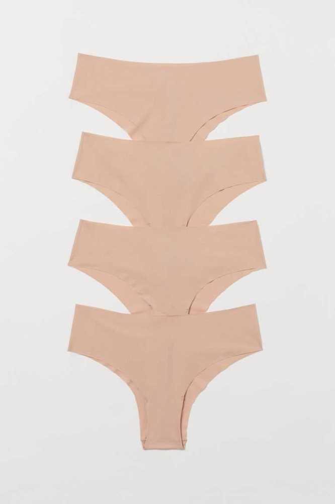 H&M 4-pack Hipster Briefs Unterwäsche Damen Hellbeige | 9206-AXSFZ