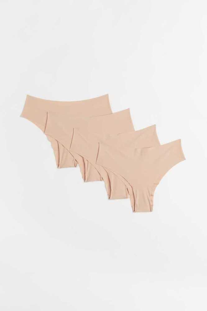 H&M 4-pack Microfiber Hipster Briefs Unterwäsche Damen Hellbeige | 1504-HLZMO