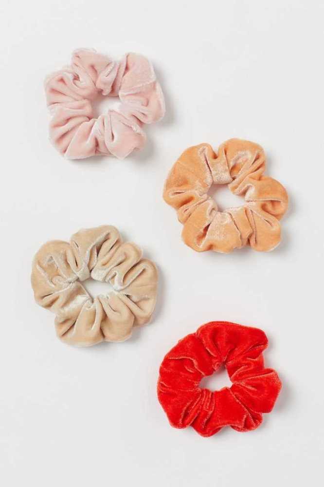 H&M 4-pack Scrunchies Ausrüstungen Damen Hellbeige Weiß | 7549-OYZGX