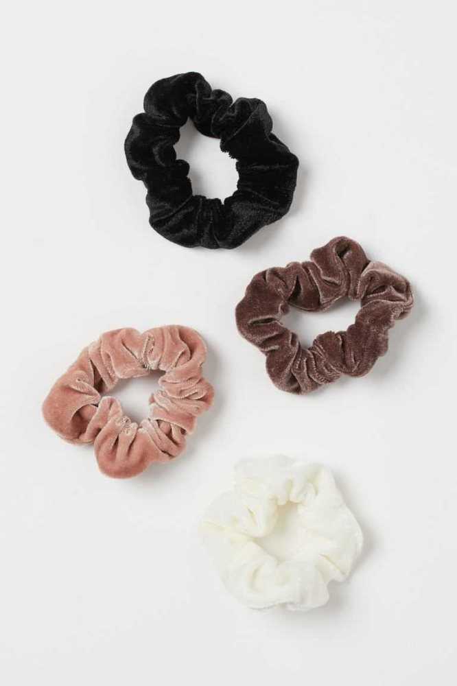 H&M 4-pack Scrunchies Ausrüstungen Damen Hellbeige Weiß | 7549-OYZGX