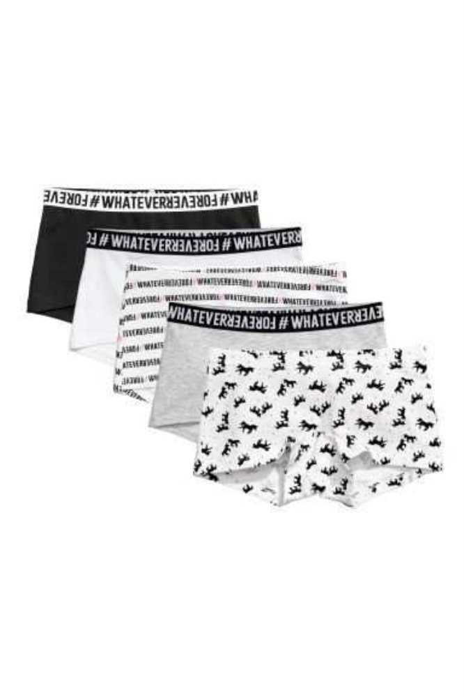 H&M 5-pack Baumwoll Boxer Briefs Unterwäsche Kinder Rosa Grau | 1429-SQVHB