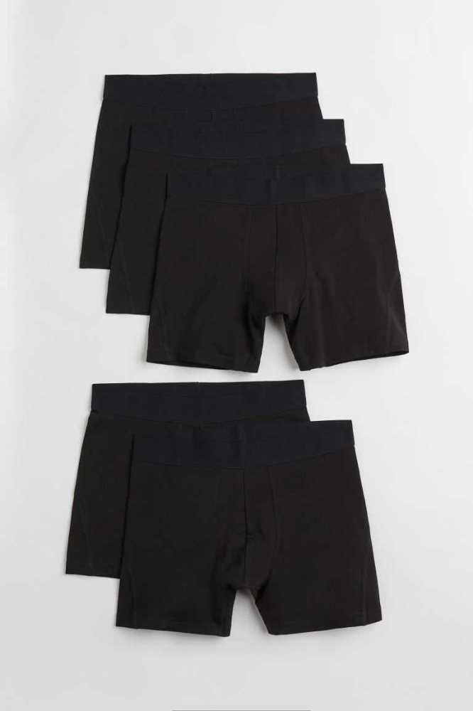 H&M 5-pack Baumwoll Boxer Shorts Unterwäsche Herren Schwarz | 1098-EIQDL