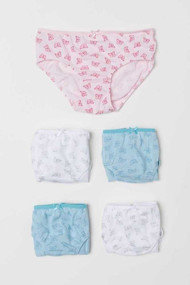 H&M 5-pack Baumwoll Briefs Unterwäsche Kinder Hellrosa | 2573-ZMDWA