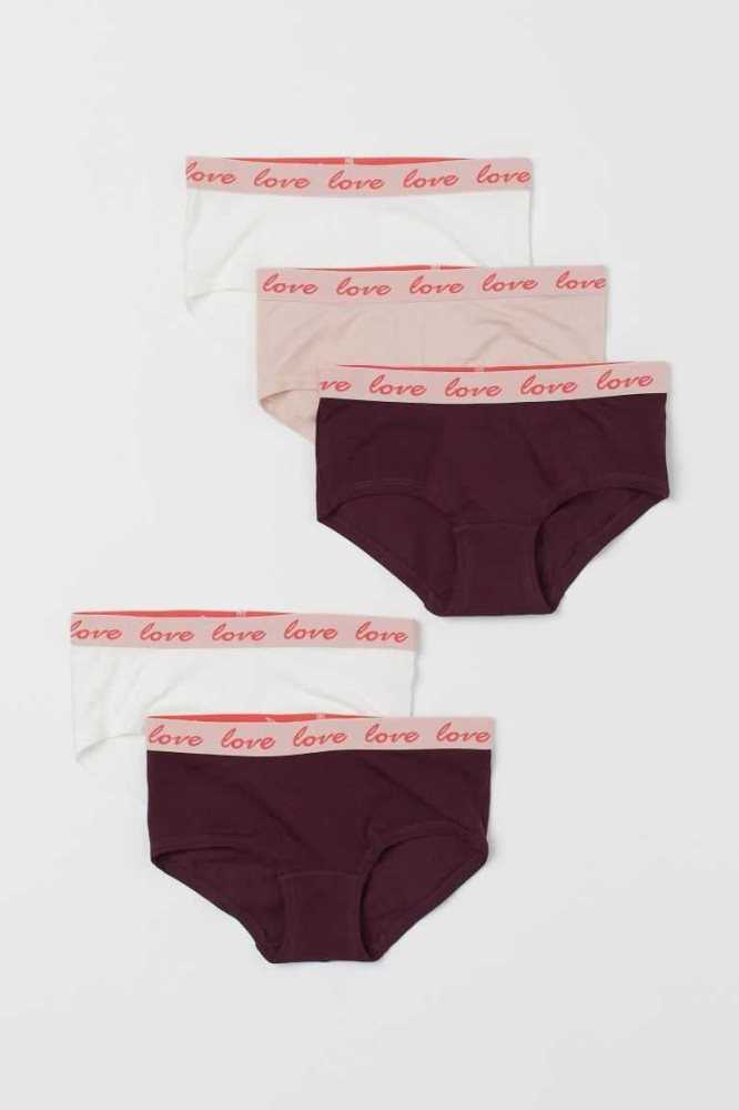 H&M 5-pack Baumwoll Hipster Briefs Unterwäsche Kinder Türkis | 9170-JEAIP