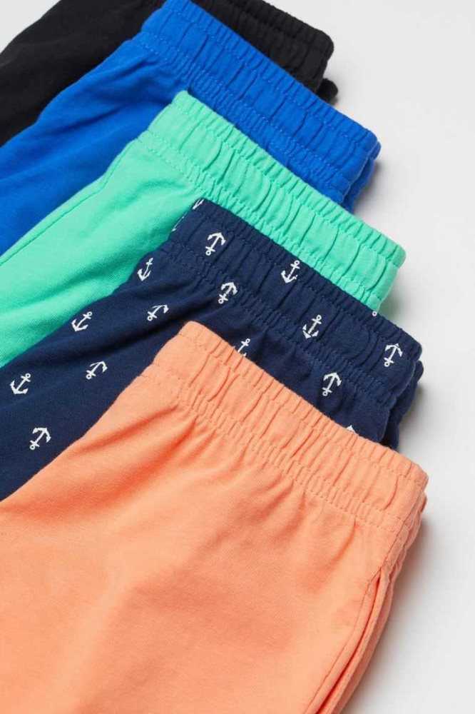 H&M 5-pack Baumwoll Jersey Kurze Hose Kinder Dunkelblau Grün | 1692-VWHOG