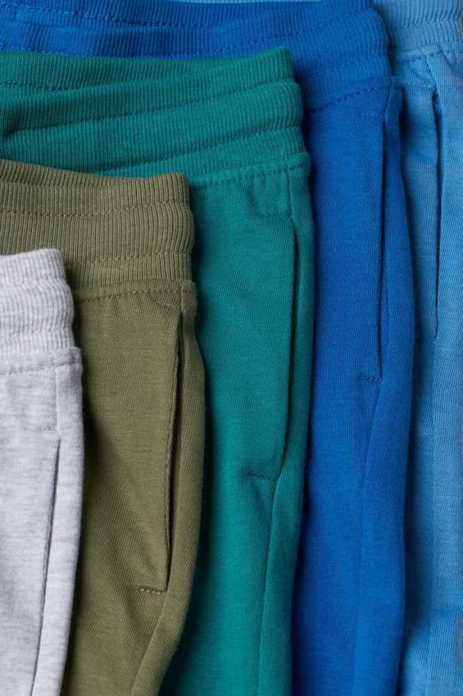 H&M 5-pack Baumwoll Joggers Jersey Kinder Blau Hellgrün | 0749-DNFYI