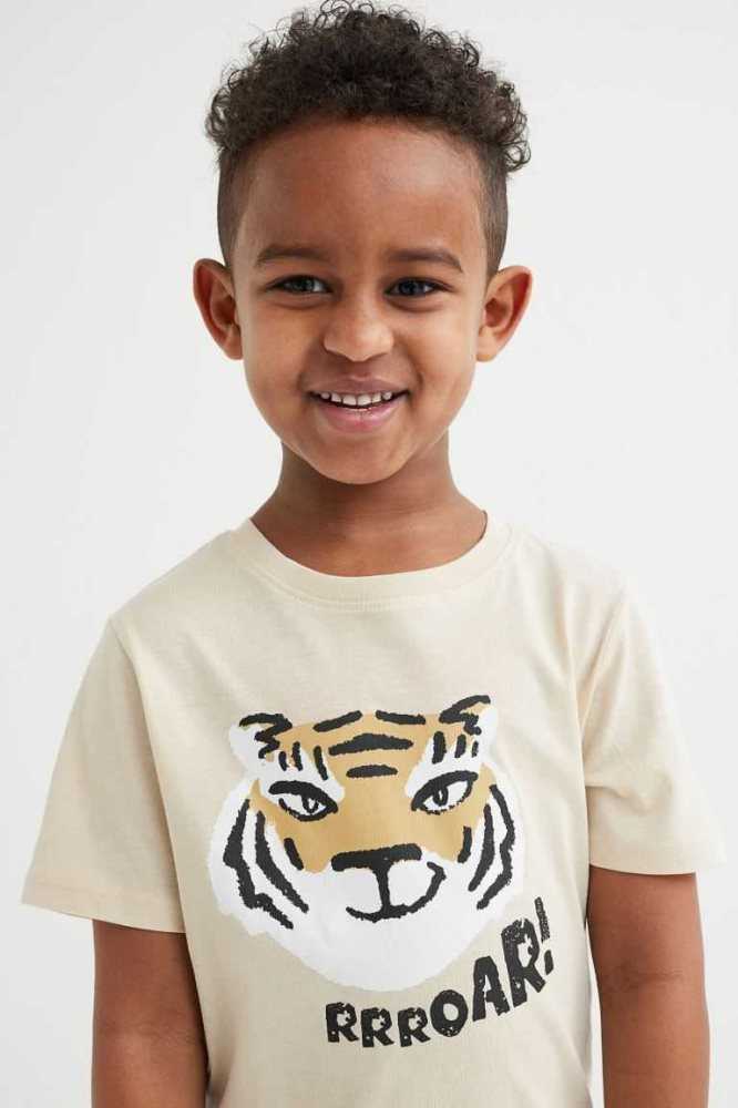 H&M 5-pack Baumwoll T-shirts Jersey Kinder Weiß | 7216-XQHBR