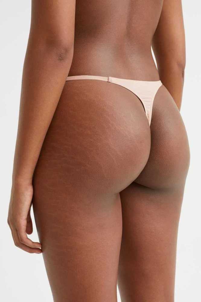 H&M 5-pack Baumwoll Tanga Briefs Unterwäsche Damen Beige | 7603-XTIGC