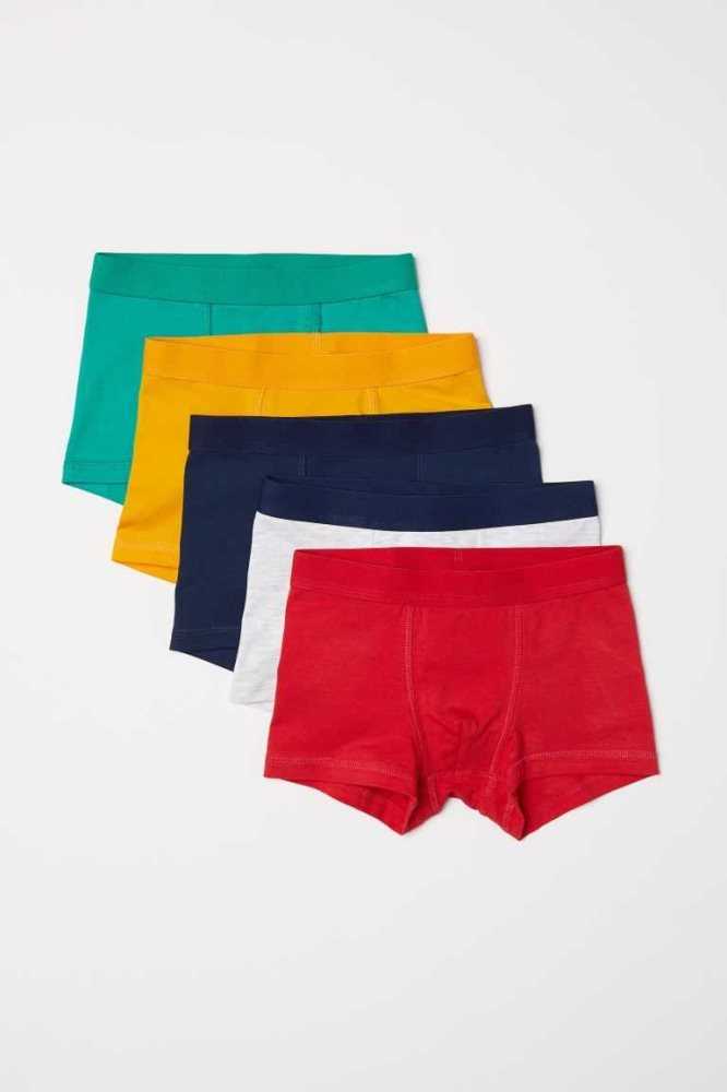 H&M 5-pack Boxer Kurze Hose Kinder Dunkeltürkis Dunkelblau | 4281-RZCSA