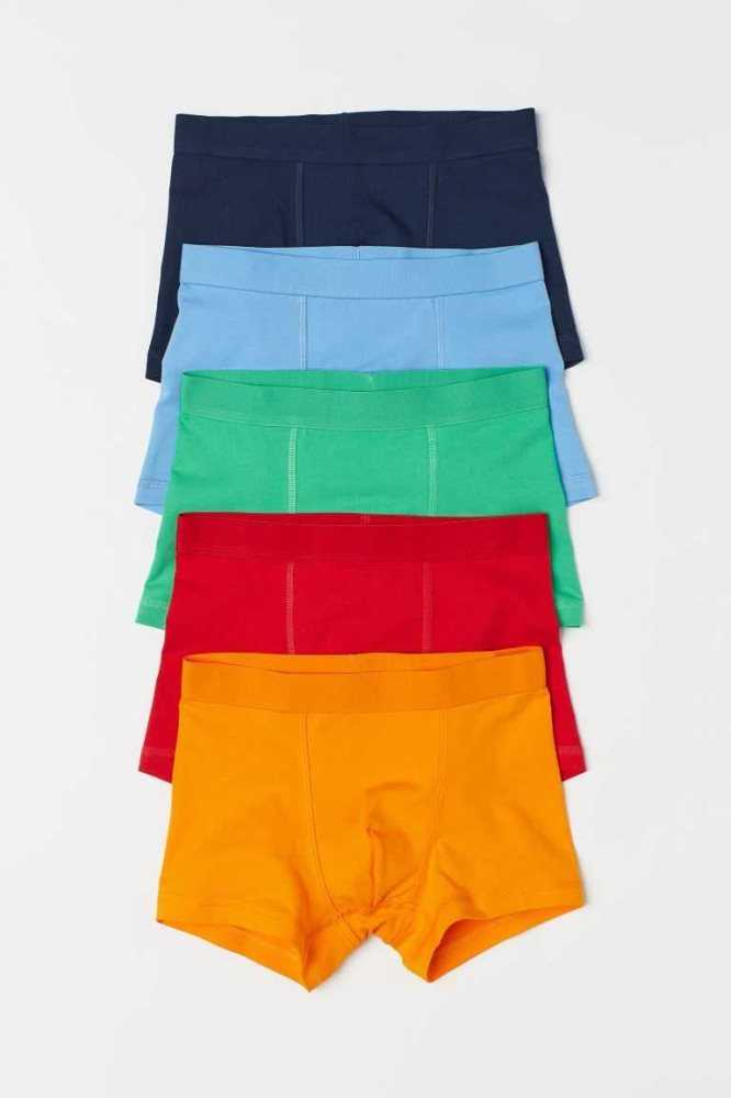 H&M 5-pack Boxer Kurze Hose Kinder Dunkeltürkis Dunkelblau | 4281-RZCSA