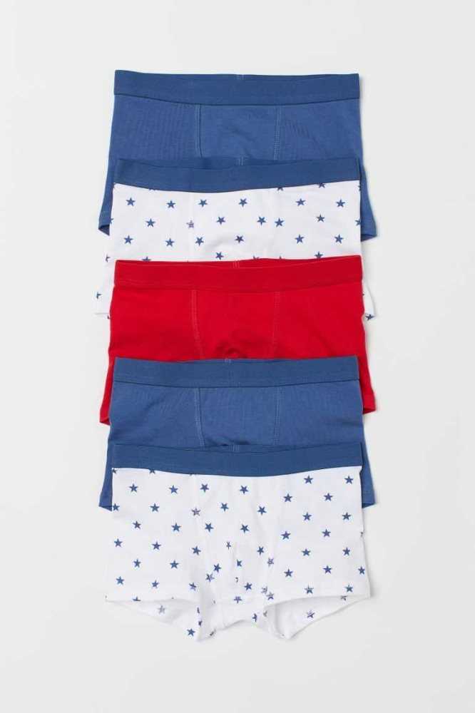 H&M 5-pack Boxer Kurze Hose Kinder Weiß | 0283-BJFTR