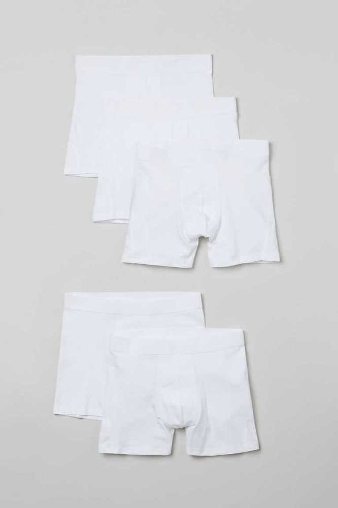 H&M 5-pack Boxer Shorts Unterwäsche Herren Weiß | 6097-WJTKA