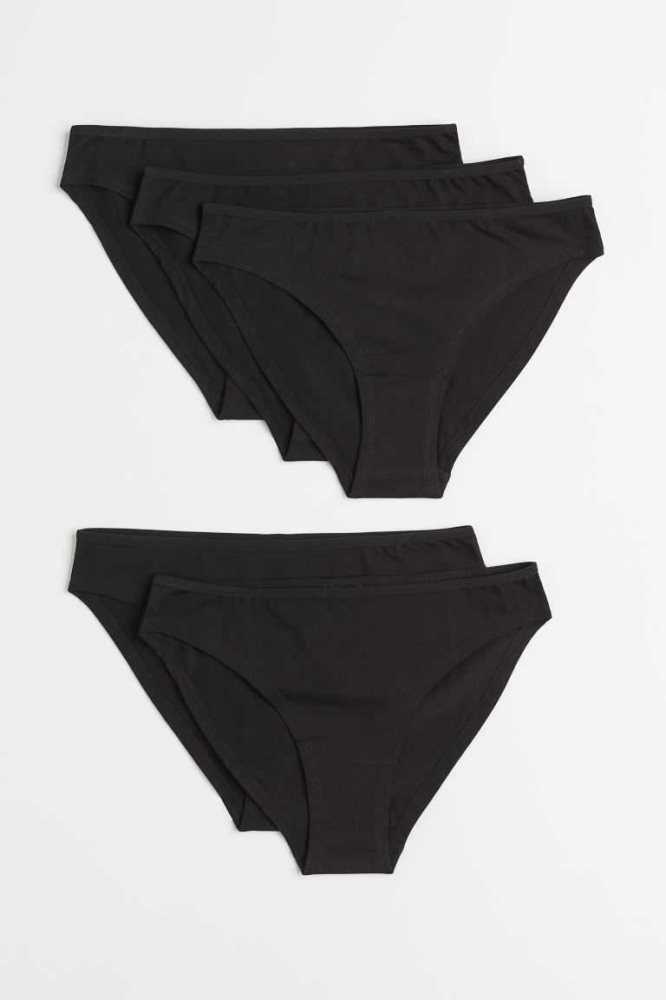 H&M 5-pack Briefs Unterwäsche Damen Hellrosa Rot Schwarz | 4718-NGPBC