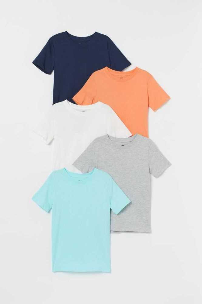 H&M 5-pack Hemd Kinder Weiß | 0435-JQHTB