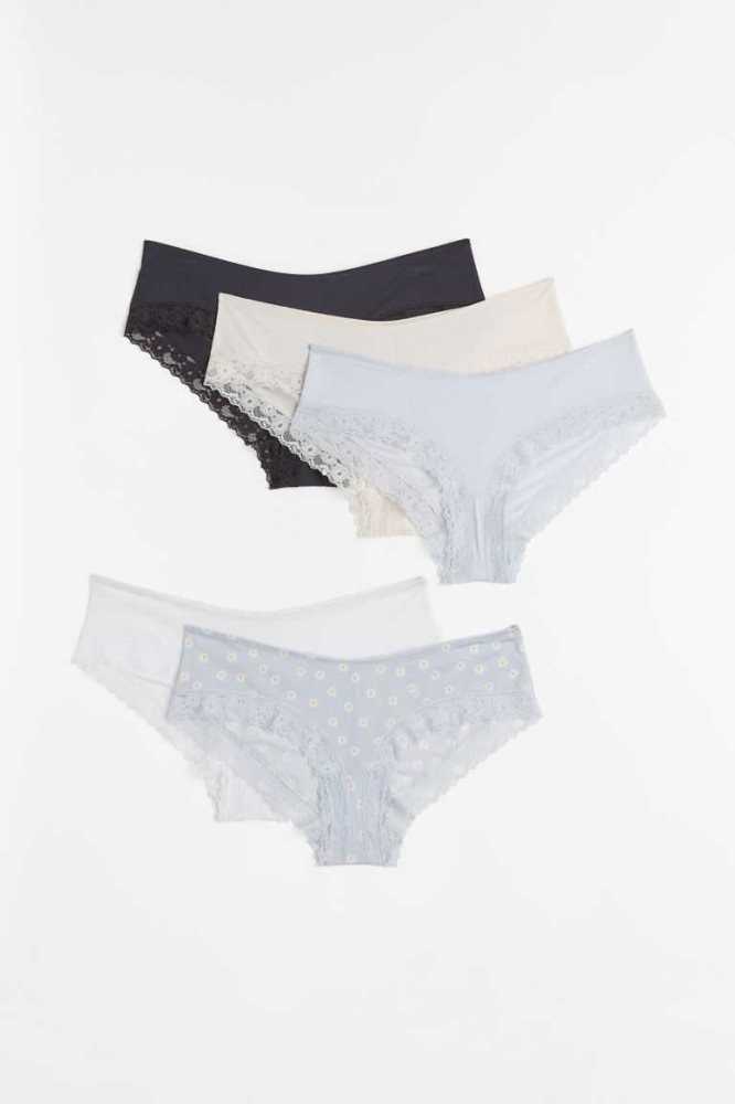 H&M 5-pack Hipster Briefs Unterwäsche Damen Hellblau | 8425-AHBEM