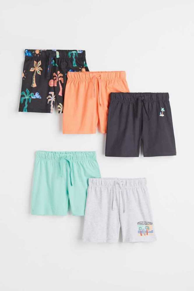 H&M 5-pack Jersey Kurze Hose Kinder Hellgrün Gelb | 4635-CFKYG