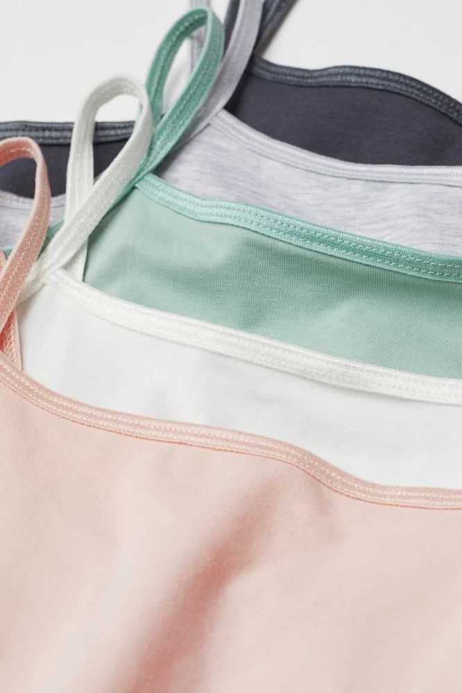 H&M 5-pack Jersey Tank Oberteile Kinder Dunkelgrün | 0721-ACWDQ