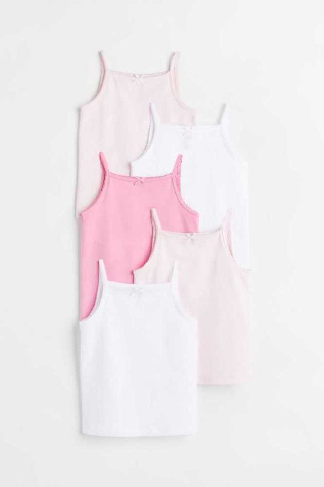 H&M 5-pack Jersey Tank Oberteile Kinder Helllila Hellrosa | 1352-KGVWO