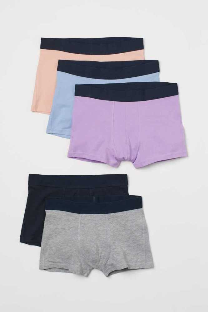 H&M 5-pack Kurzes Boxer Shorts Unterwäsche Herren Grau Schwarz | 1402-NJZIL