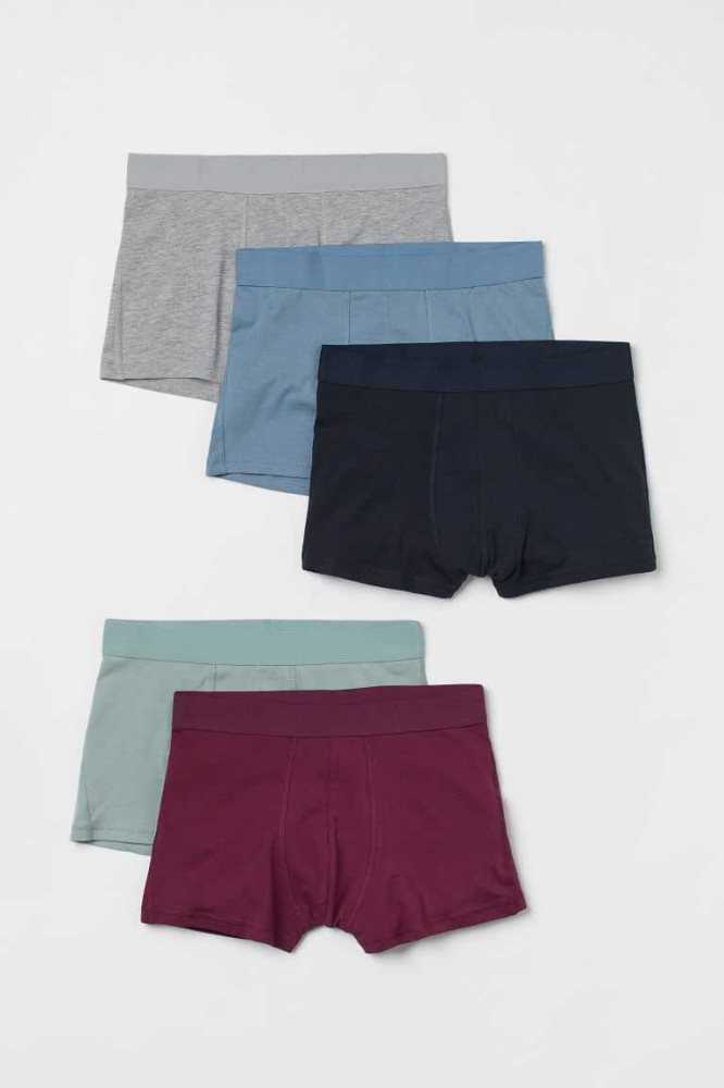 H&M 5-pack Kurzes Boxer Shorts Unterwäsche Herren Grau Schwarz | 1402-NJZIL