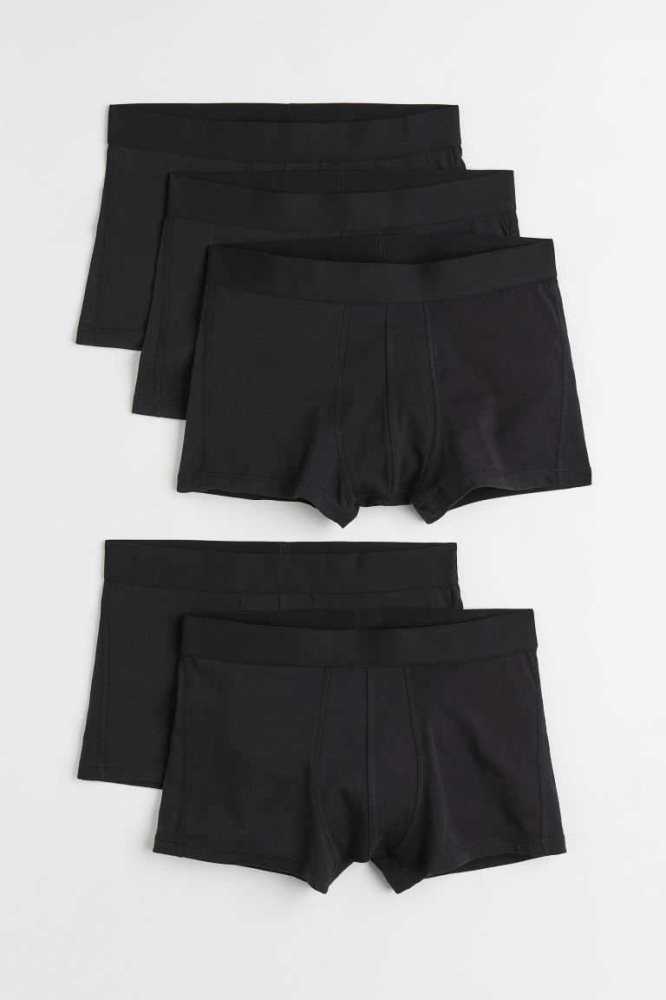 H&M 5-pack Kurzes Boxer Shorts Unterwäsche Herren Schwarz | 2057-HLCJE