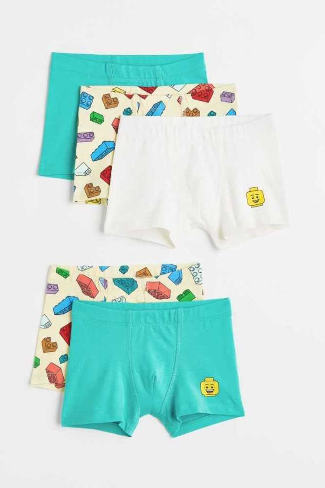 H&M 5-pack Printed Boxer Kurze Hose Kinder Hellgelb | 9318-ASQVB