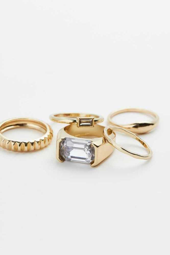 H&M 5-pack Ringe Damen Gold | 1285-QTYZM